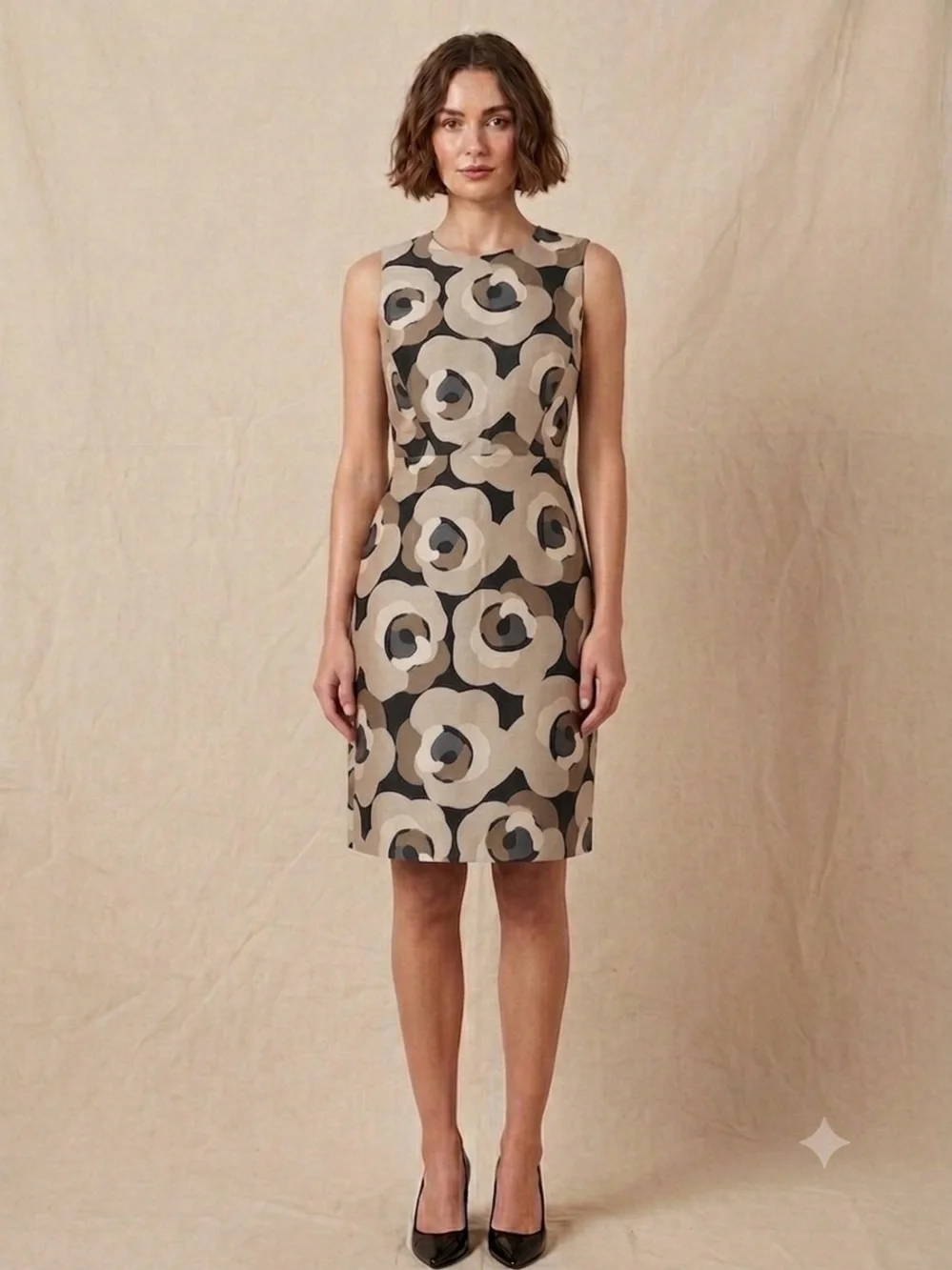 Kate Spade Deco Rose Della Floral Silk Cotton Shift Dress Size 2 Art Abstract